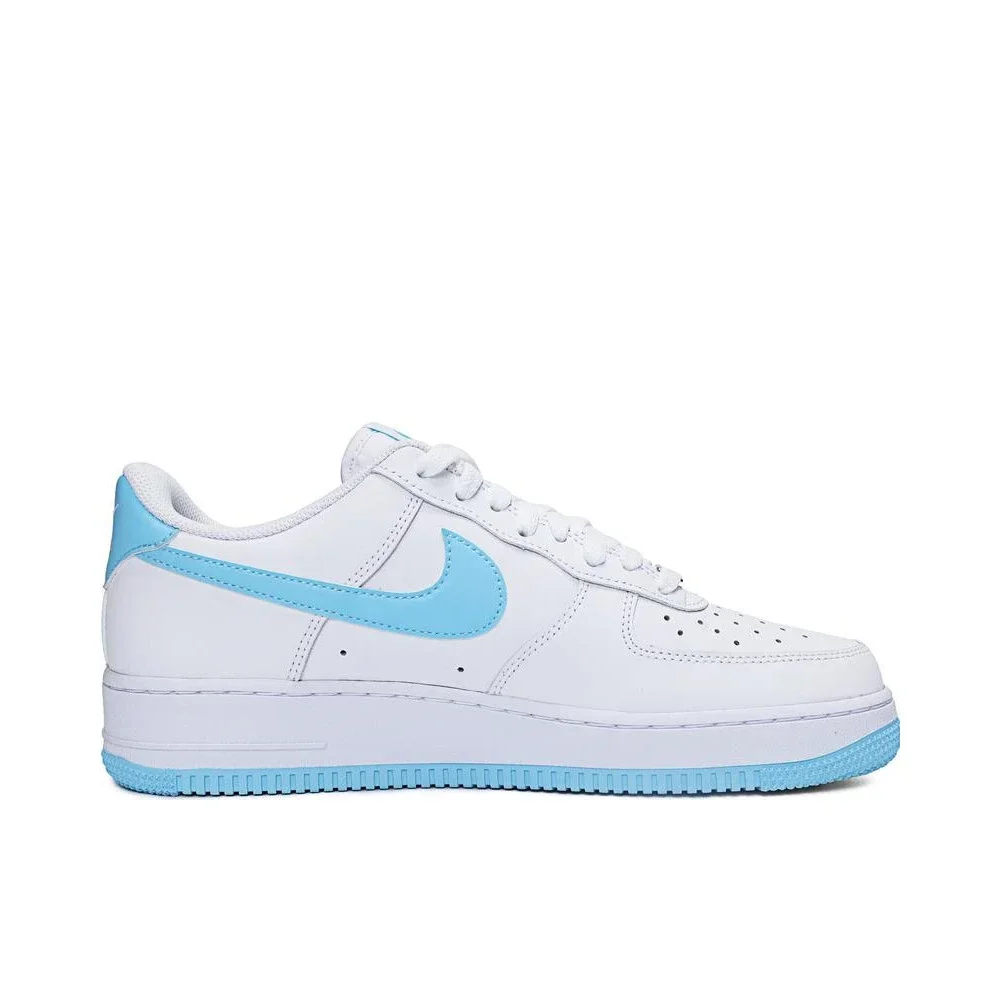 Nike Air Force 1 Low '07 White Aquarius Blue FQ4296-100 Shock Absorption Mens Womens Low Top Board Shoes