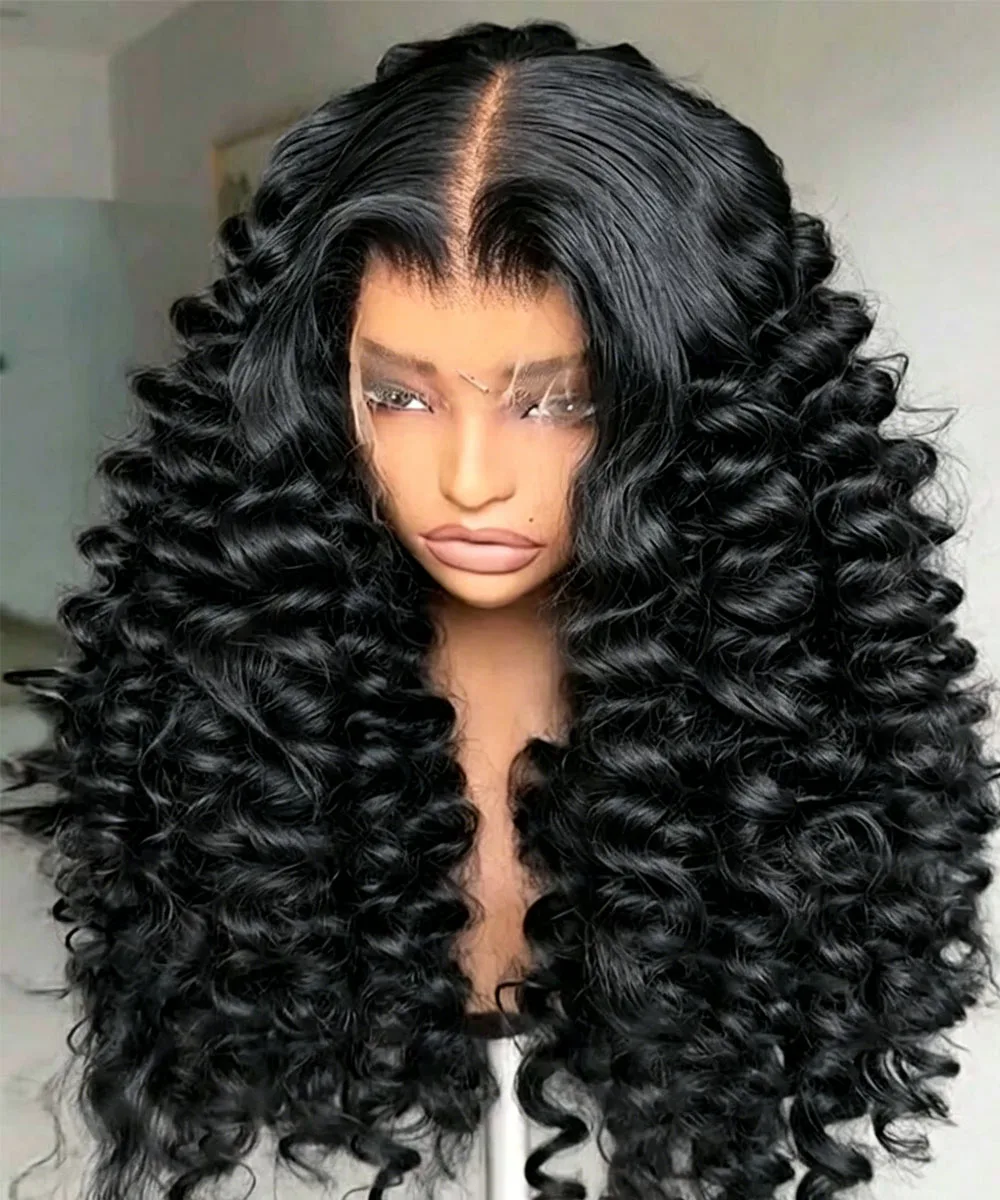 13x4 HD Loose Deep Wave Lace Front Wigs Human Hair Natural Black Pre Plucked With Baby Hair Wigs Brazilian Human Hair Bleached Knots With Baby Hair Nature Black Glueless Frontal Wigs Curly Frontal Wigs Human Hair With Baby Hair
