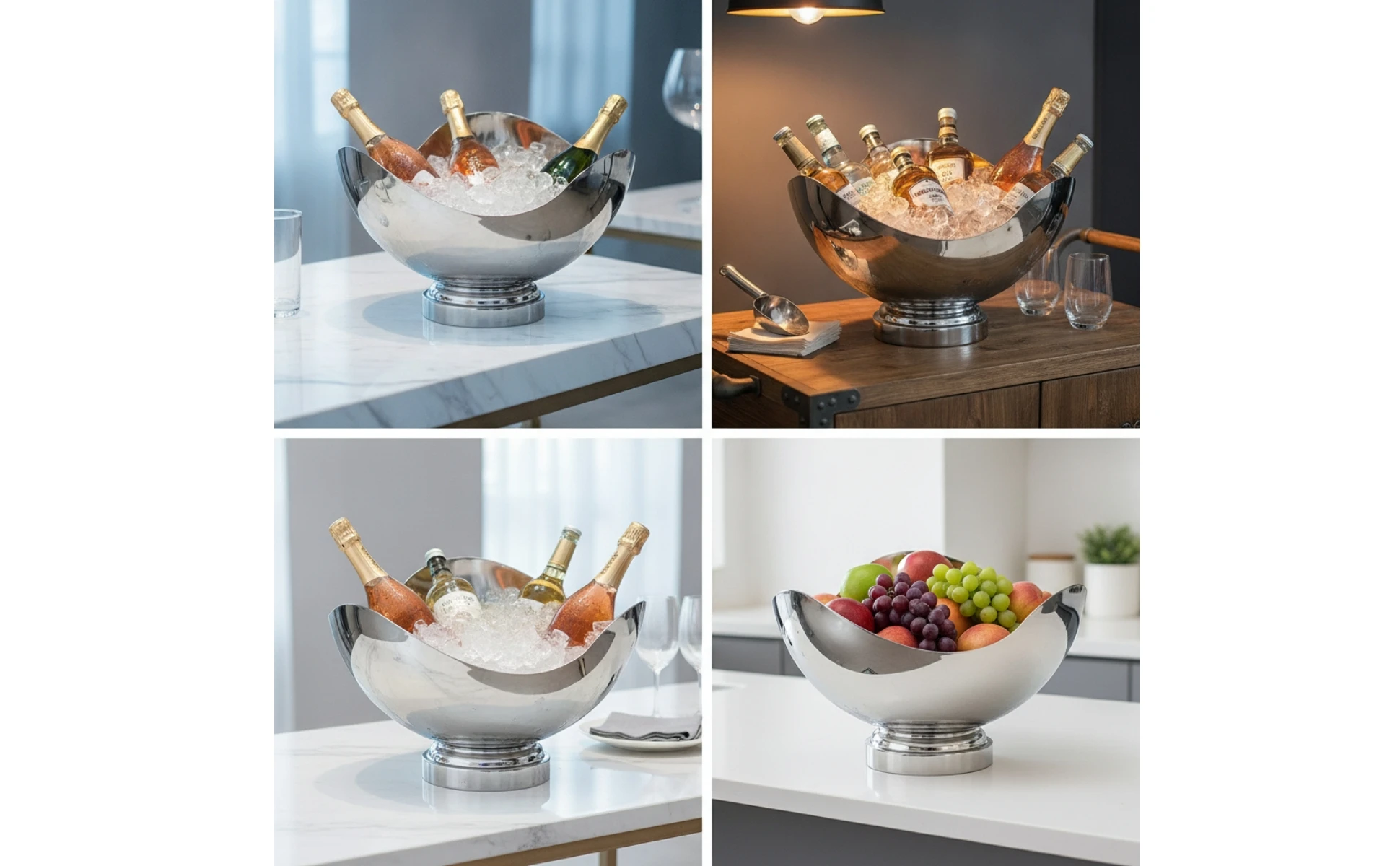 Champagne Bowl Irregular Wine Chiller Bowl Wine Cooler Container Large-Capacity Champagne Container Stylish for Hosts, Parties