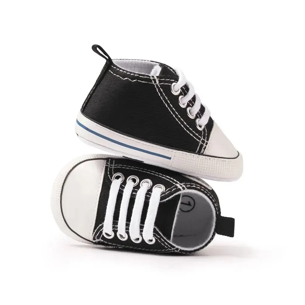 حذاء رياضي كلاسيكي من قماش النجمة للأطفال ، حذاء حديث الولادة ، طفل رضيع ، حذاء سرير مضاد للانزلاق ، أولاد وبنات