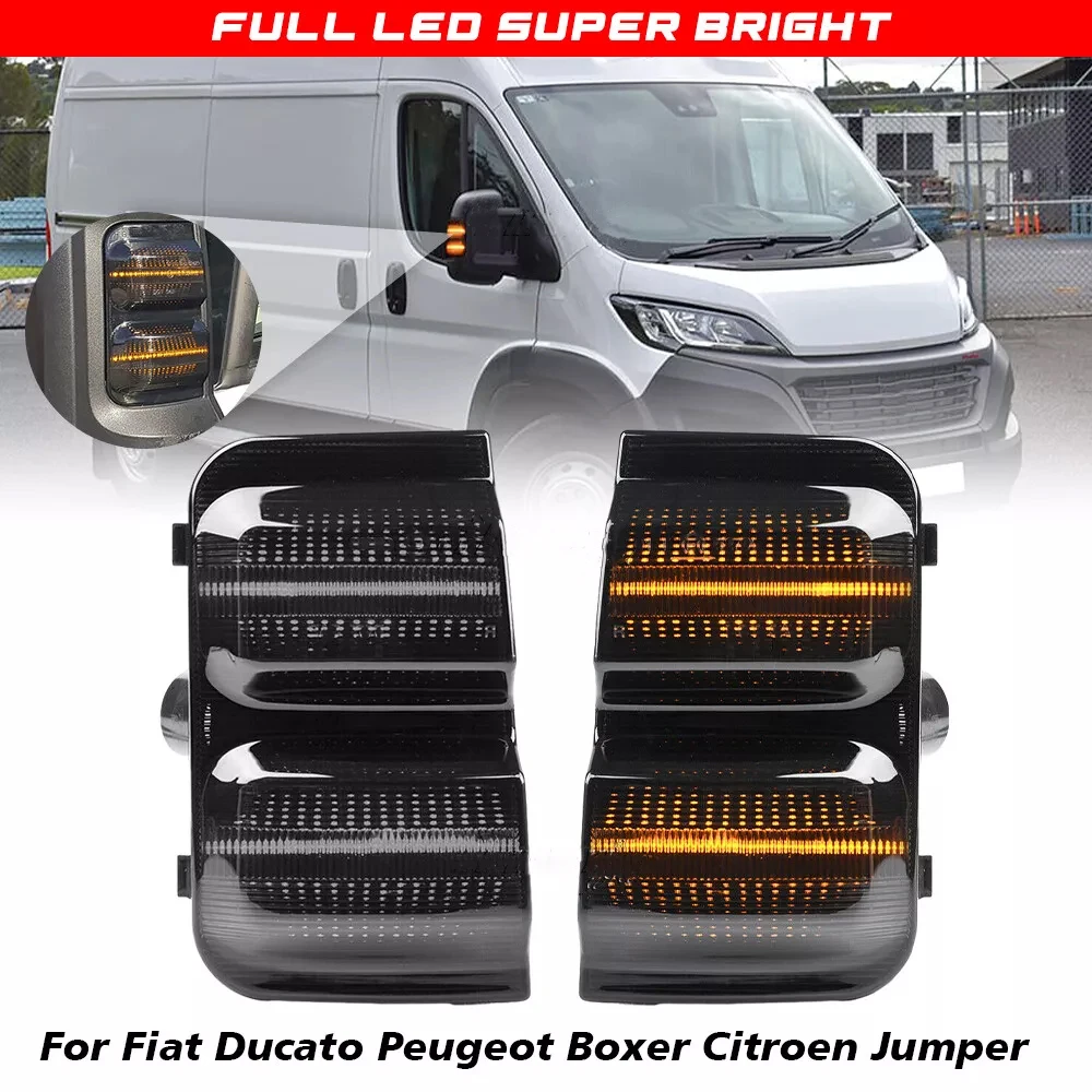

LED Side Mirror Turn Signal Indicator Lamp Assembly Smoked Lens For Fiat Ducato Citroen Relay Peugeot Boxer Sequential Blinker