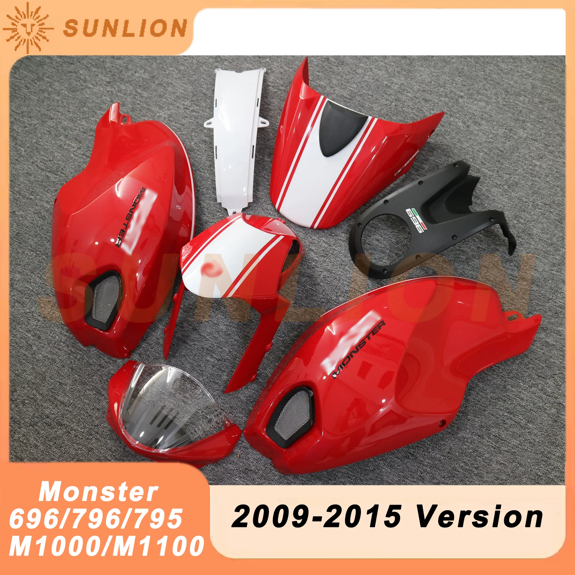 Motorcycle Full Body Fairings Part Kits For DUCATI Monster 696 /795/ 796 / 1100 / M1100 / EVO 2009 - 2015 Fairing