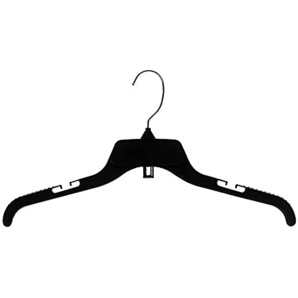 

484 Black Plastic Hangers With Rotating Metal Hook And Notches For Straps Hanger Great For Shirts/Tops/Dresses Home Accessories