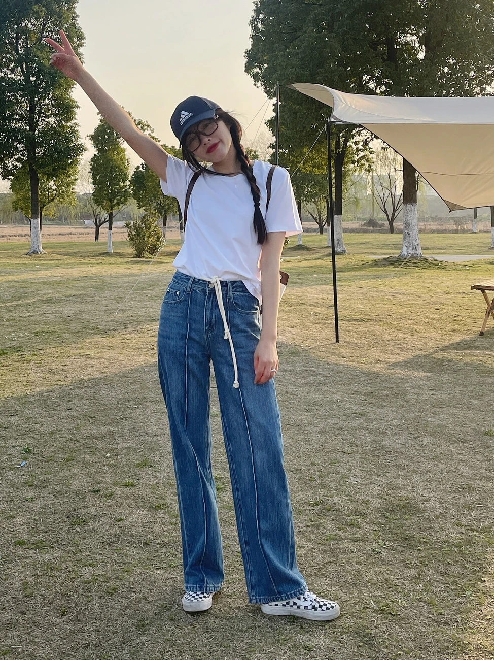 

Джинсы Waed Denim с высокой талией, прямые, длинные, весна-осень, женские, уникальный дизайн, повседневные, модные