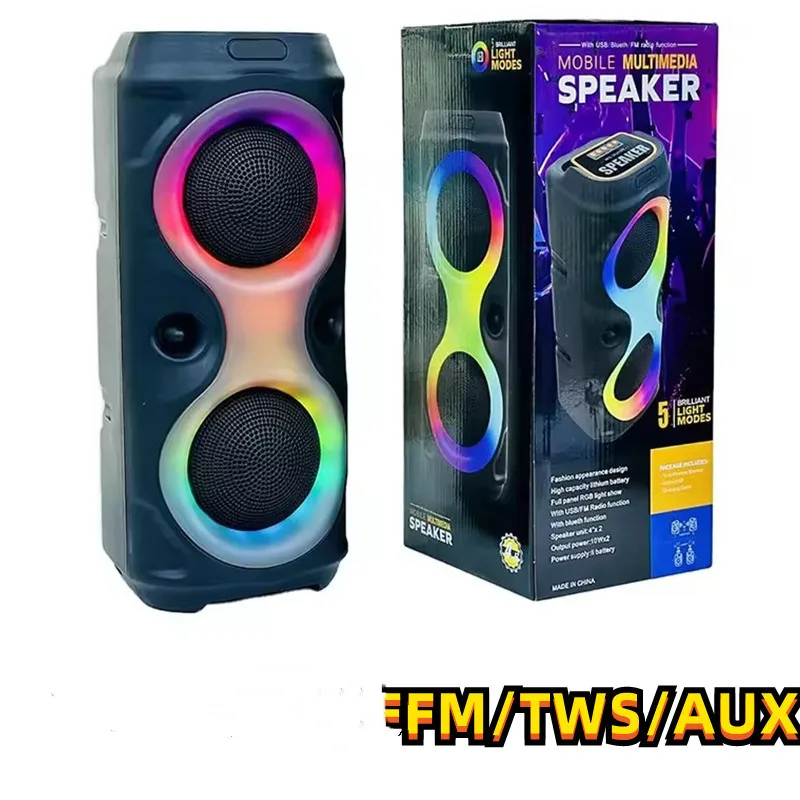 

High Power Home Karaoke Partybox Bocina Bluetooth Speaker Outdooor Heavy Bass Caixa De Som Portable Sound Column with RGB FM/TWS