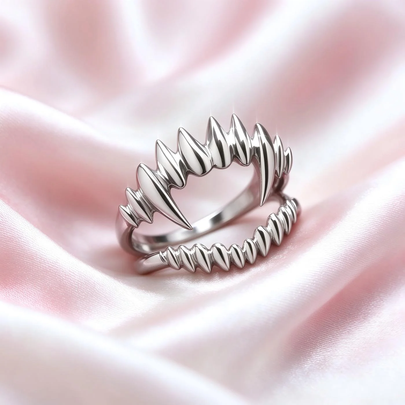 Stylish Two-Piece Open Ring, Anime & Game-Themed Finger Ring, Couple's Tail Ring