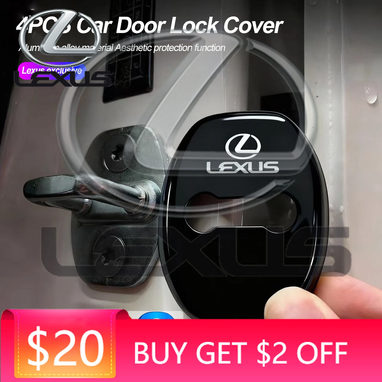 

Накладки на замки дверей автомобиля (4 шт.), металлические защитные аксессуары для Lexus RX300, IS200, IS250, ES350, CT200h, UX250h, NX300h, RX350, ES300