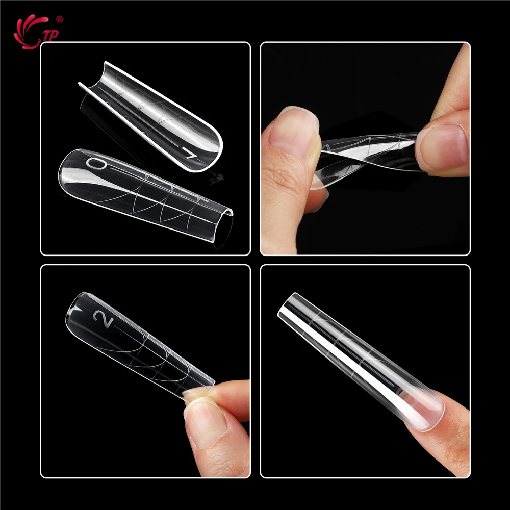 TP Dual Forms Nail Mold 150pcs/box Acrylic Nail Extension Poly Nail Gel Mold Full Cover Clear Nail Forms Manicure Tools 15 Sizes