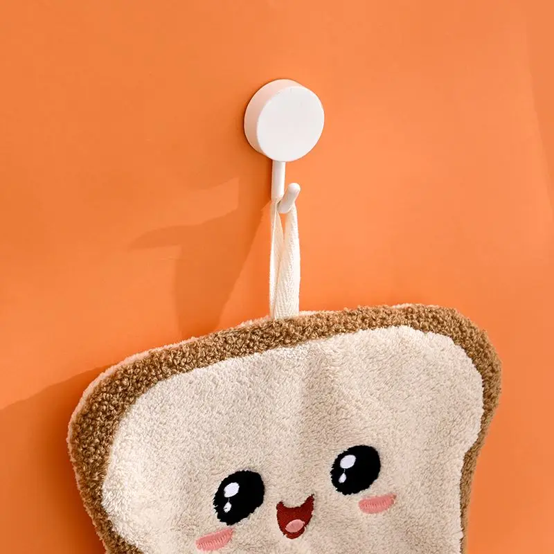 French Fries Bread Cute Cartoon Towel Towel Hanging Kitchen Hand-drying Rag Three-layer Thickened Coral Plush Towel Handkerchief