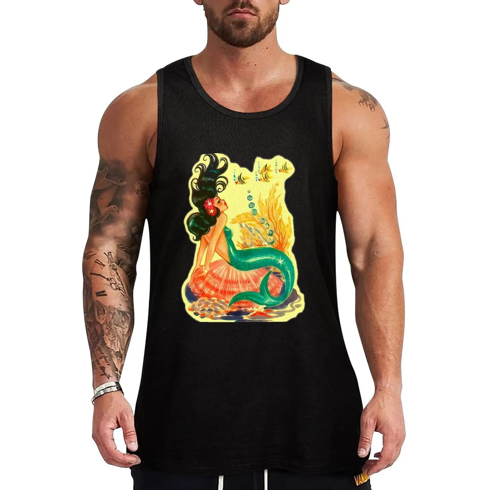 Mermaid Tank Top summer 2024 Bodybuilding shirt