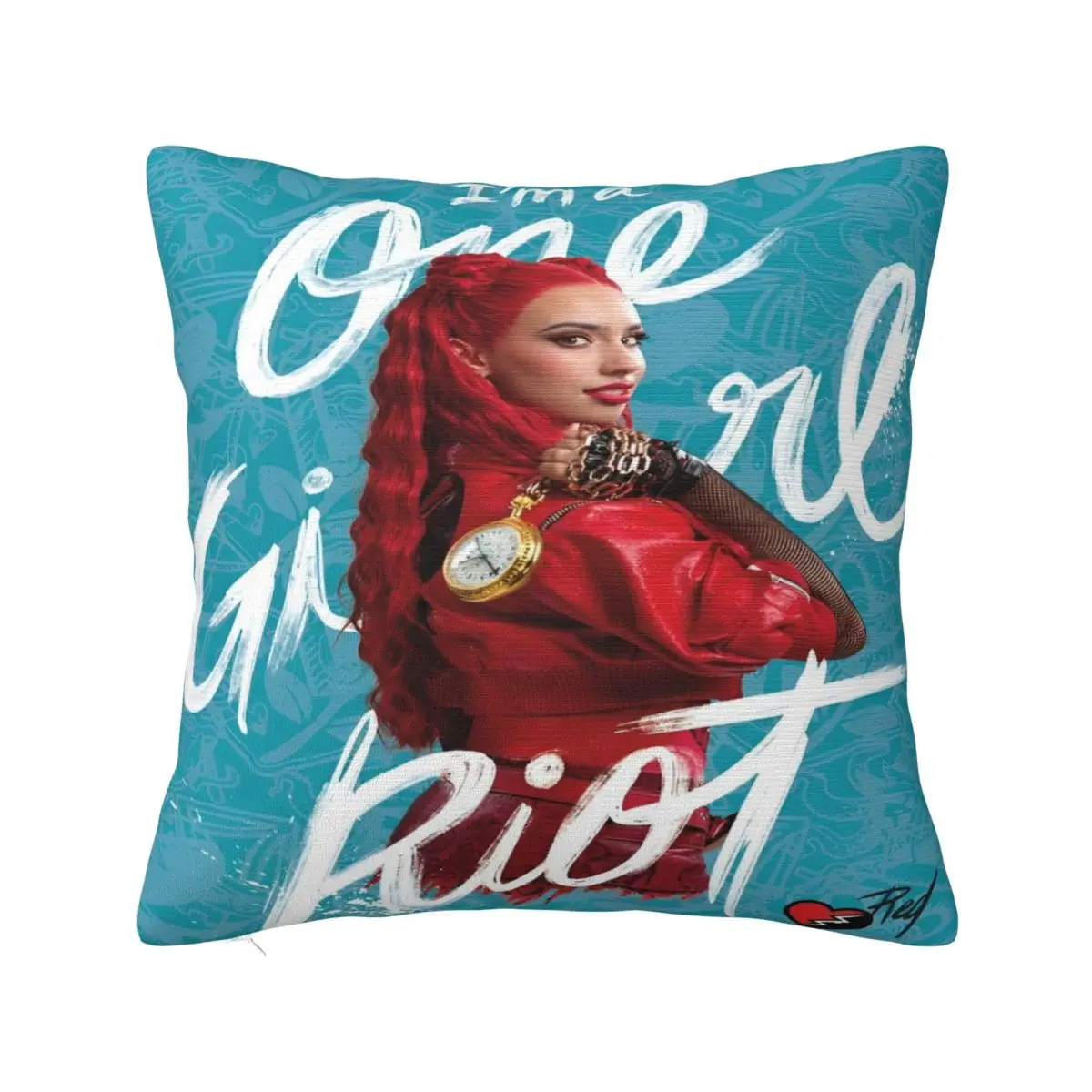 Descendants 4 The Rise Of Red Pillow Cover Printing Fabric Cushion Cover Gift Throw Pillow Case Cover Home Zipper Multi Size