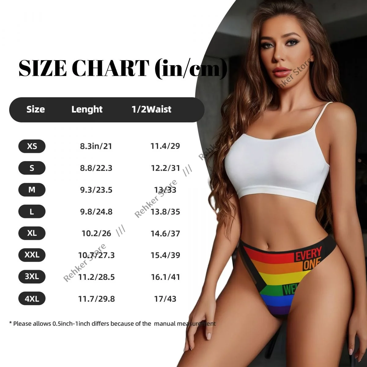 Thongs For Women V Waist G-String Panties Pride Flag Rainbow Underwear Breathable Underpants