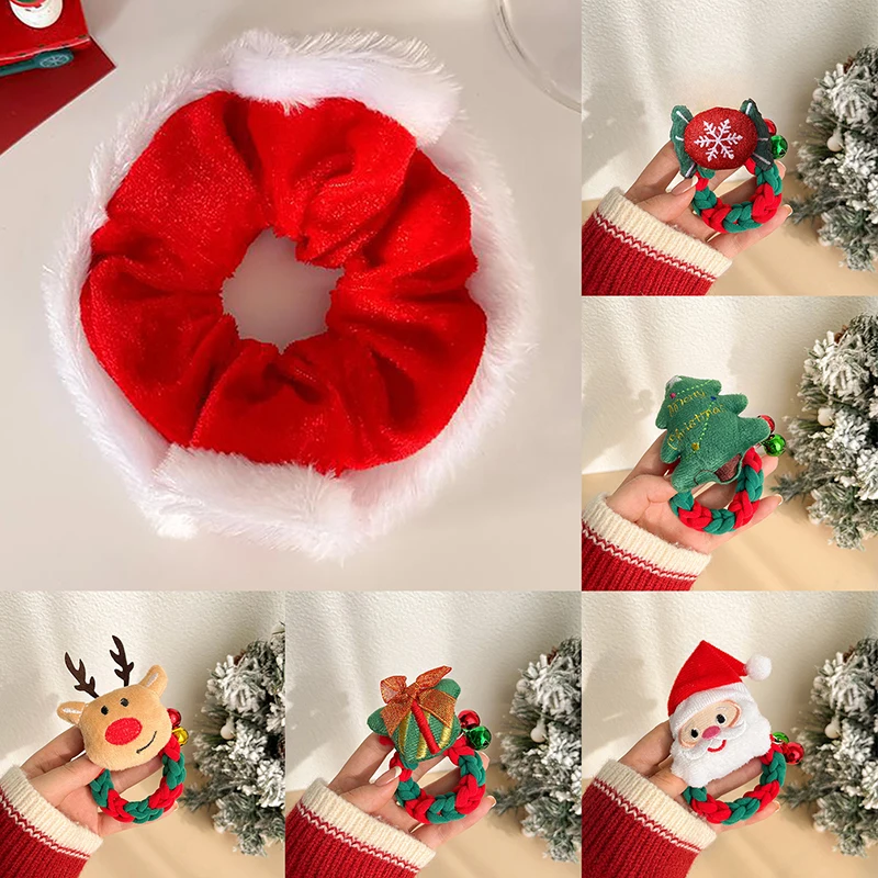 Cartoon Christmas Elastic Hair Ties Cute Santa Claus Christmas Tree High Ponytail Hair Rope Sweet Hair Accessories Gifts image 6