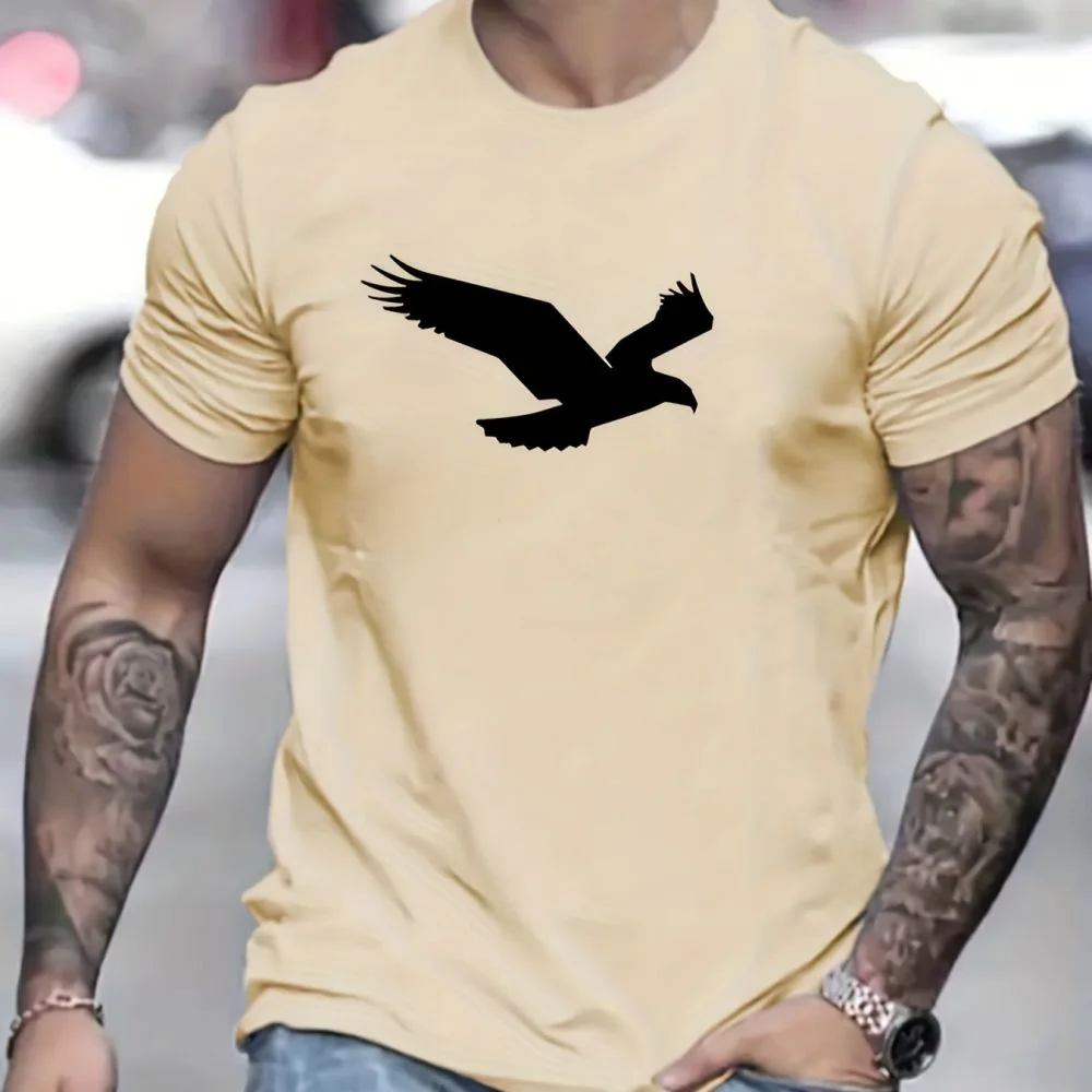 2024 Casual Men's T-Shirt Eagle Graphic Clothing Spring Summer Short Sleeve Tops Extra Large Size Boys Tees 5XL For Mens Shirt