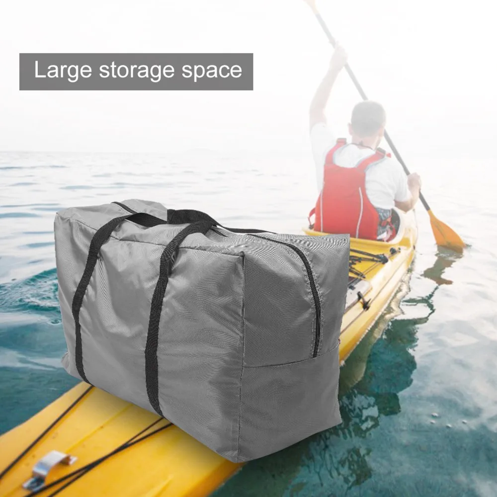 Gray Foldable Storage Bag Wear Resistant Large Capacity Kayak Carry Bag Foldable Design Carry Handle Boat Accessory Bag