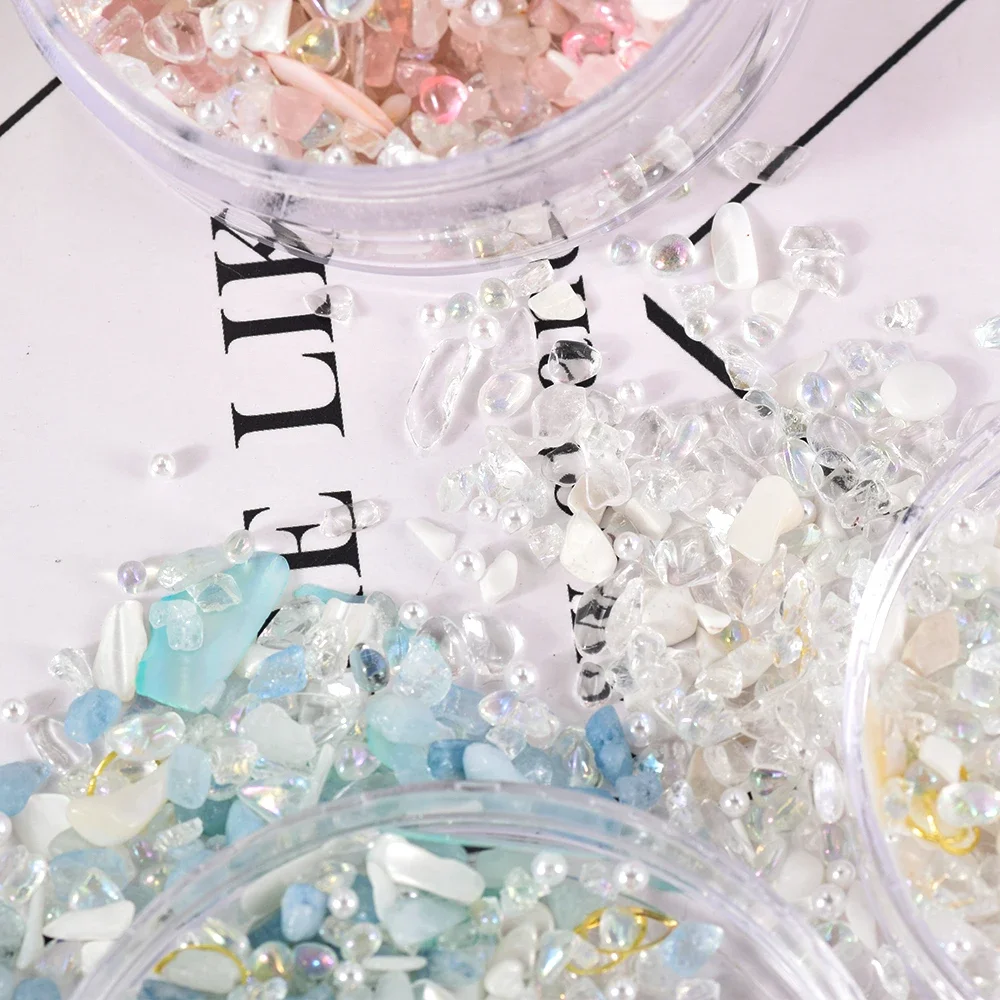 100ML/Jar 3D Charm Nail Art Irregular Shape Glass Glitter Crystal Gem Rhinestone For DIY Crafts Decoration/Resin Mold Filler