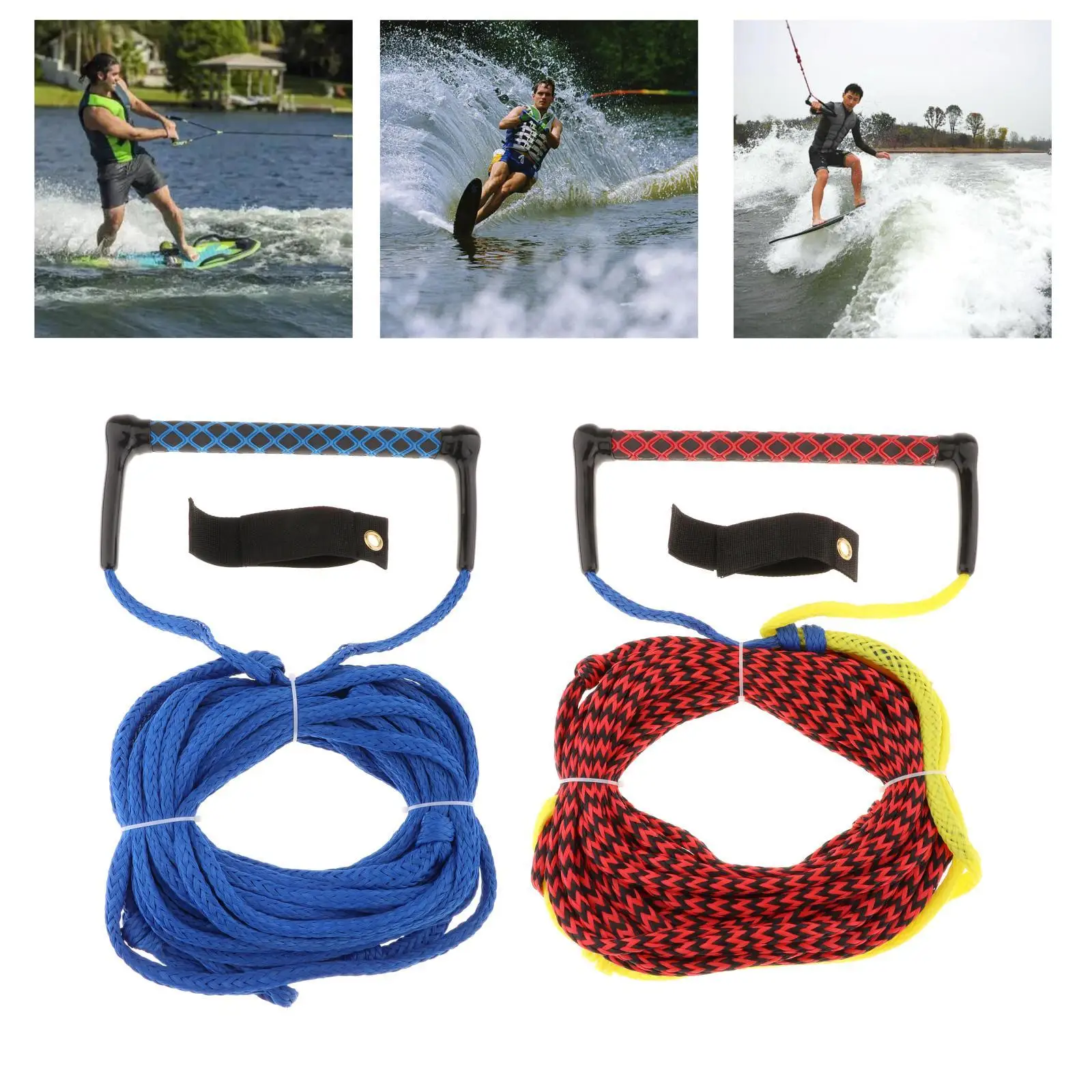 

23m Water Ski Rope Safety Surfing Towable Watersport Rope Water Ski Rope with Handle for Wakeboard Kneeboard Wakesurf Sport