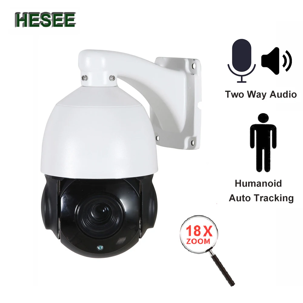 

HESEE POE 5MP PTZ IP Camera Outdoor 2MP Network Speed Dome Camera 18X Optical ZOOM 360 Video 2Way Audio P2P Auto Tracking