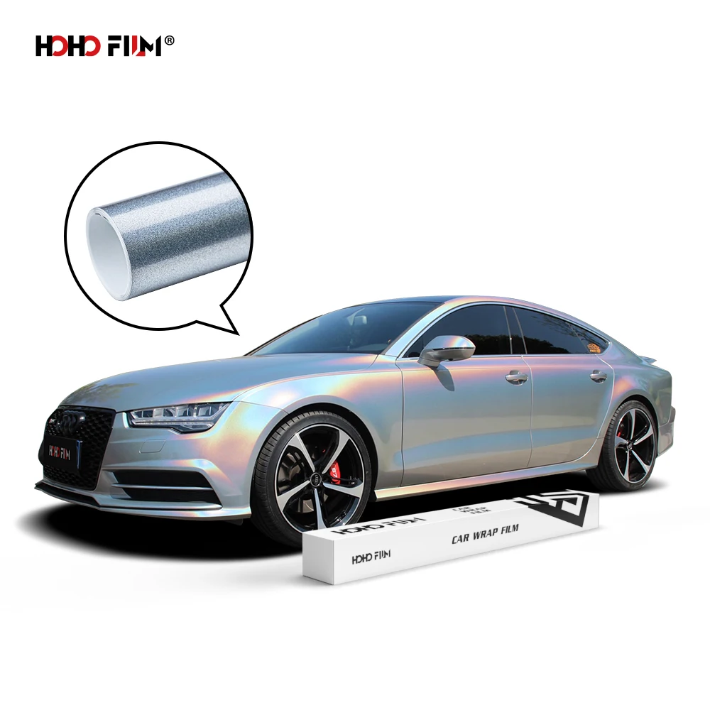 HOHOFILM Car Wrap PET Liner Air Release Bubble Free Arcobaleno Cromo Nero Cambio di colore Super Matte Magic Purple Car Wrap Film