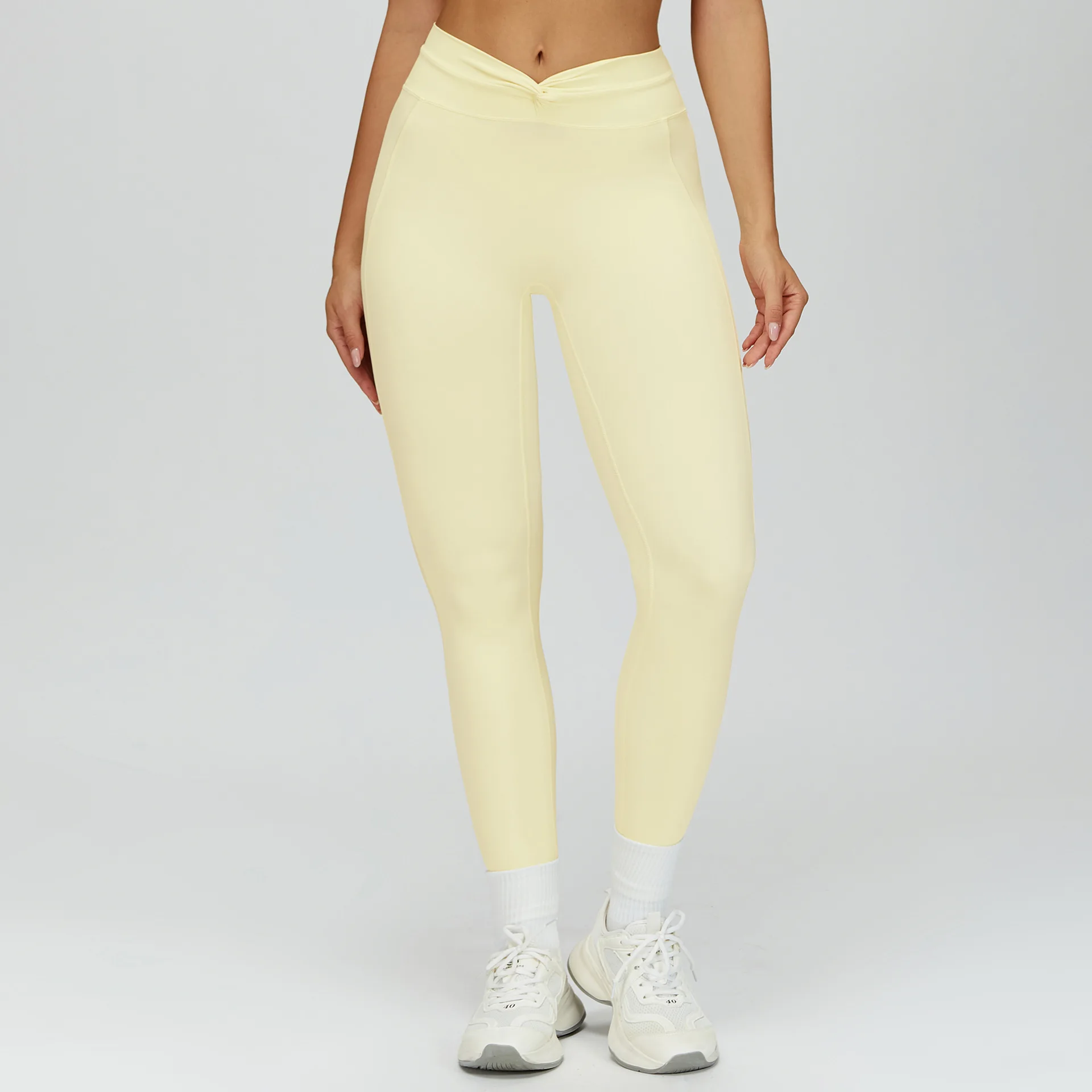 Tight Yoga Pants Women's Crossed High waisted Twisted Pleated Fitness Pants Running Exercise Pants Push Up Sport Women Yoga Pant