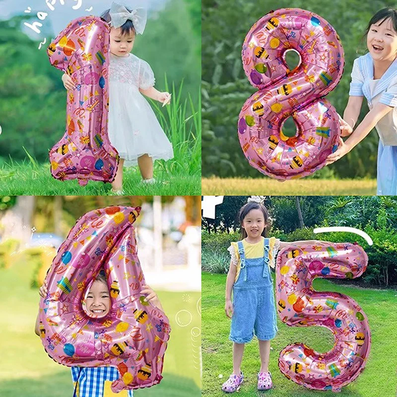 بالونات أرقام 0-9، بالونات عيد ميلاد الأطفال، زينة حفلات الأعياد