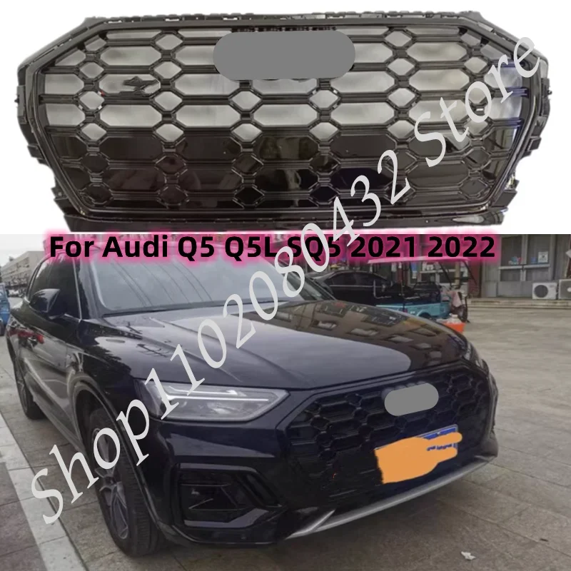 Racing Grills For Audi Q5 2021 2022 Grille Body Modeling High Quality ABS Car Bumper Modificatio Accessories for SQ5 Style