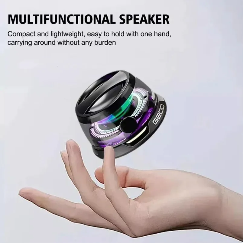 BT 5.3 Mini Tragbarer Bluetooth-Lautsprecher G200 RGB-Farblicht Magnetischer Lautsprecher Kleine Soundbox Telefonhalter Drahtloser Lautsprecher – Detail 6