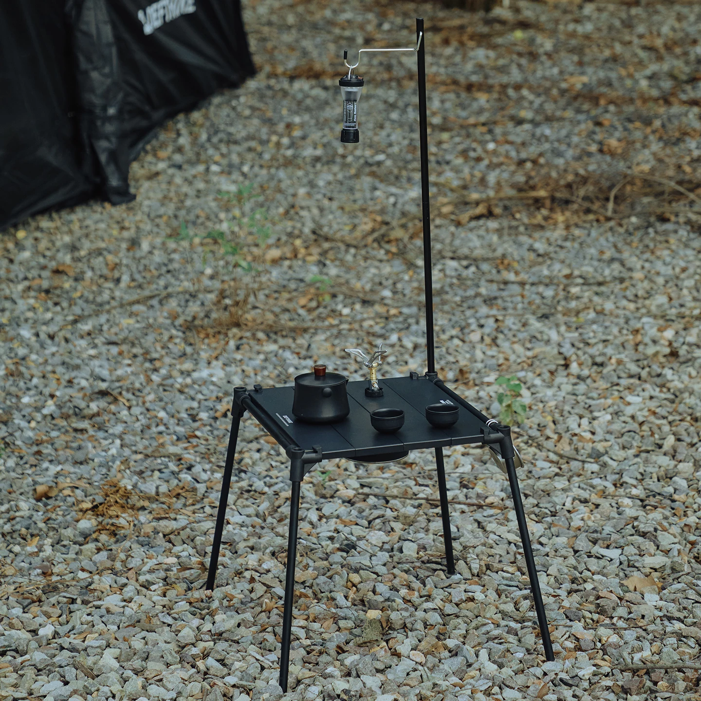 Defthike Portable Camping Folding Table 6 Series Aluminum Alloy IGT Tactical Small Table With Light Pole for Outdoor Picnic