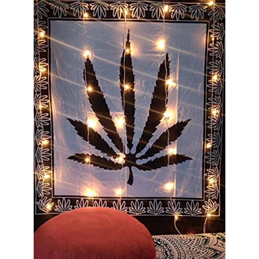 ICC Weed Tapestry Marijuana Wall Hanging leaf Poster Cannabis Hippie Decor Pot Flag Collage Dorm Trippy Bohemian Art psychedeli