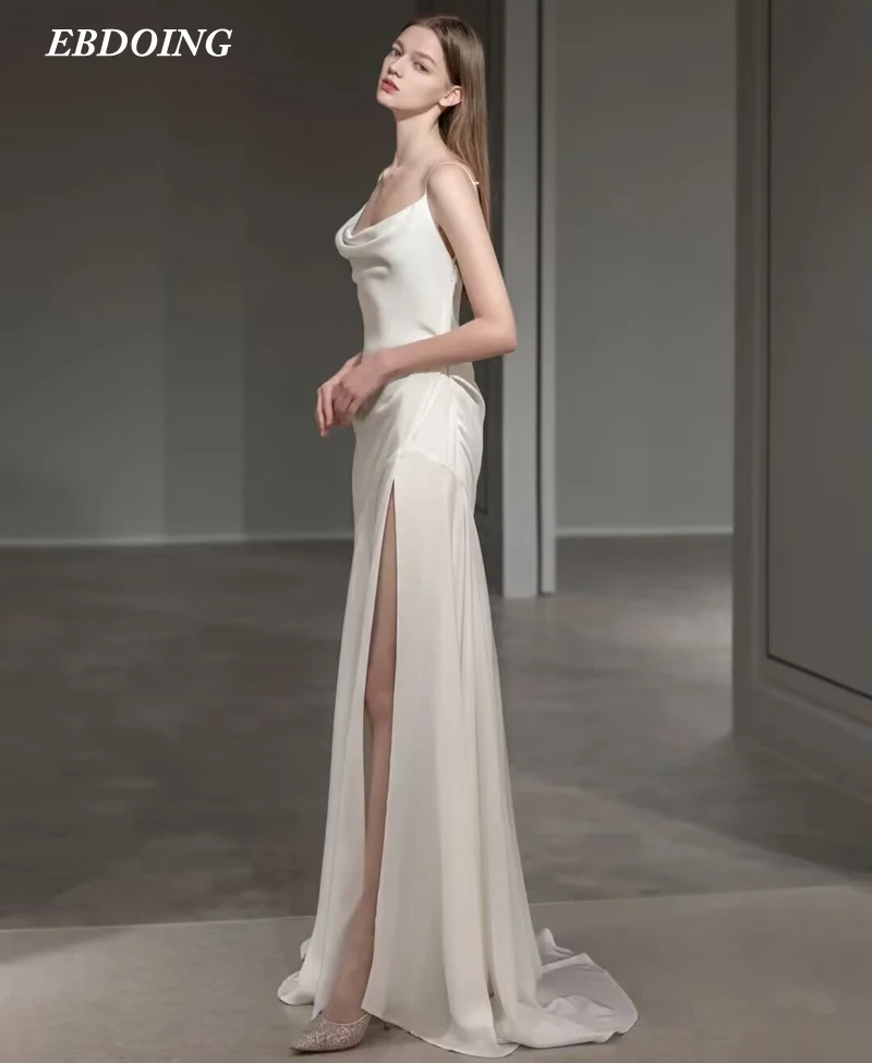 Newest Wedding Dress A-Line For Bride Satin With Long-Open Back Sleeveless Marry Custom Made Plus Sizes Vestidos De Novias