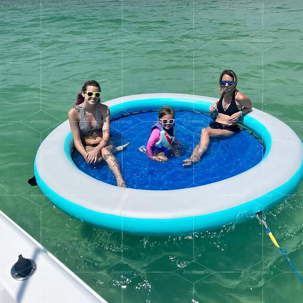 Hamaca inflable de encargo del agua de la piscina flotación portátil de la malla del muelle del color y del tamaño 8ft