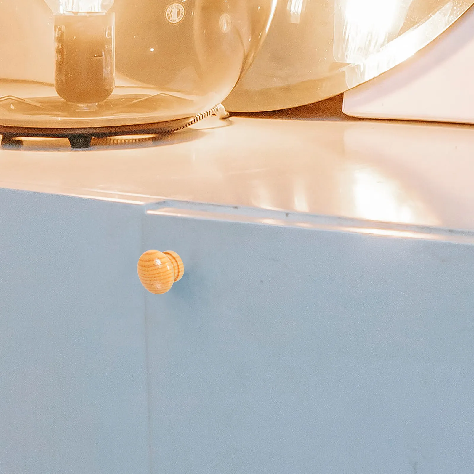 20Pcs Wooden Cabinet Knobs Solid Wood Round Pull Handles Single Hole for Drawers Cabinets Wardrobes Dressers Kitchen Furniture