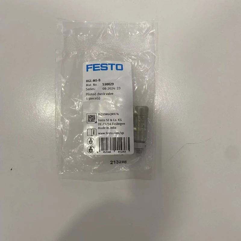 FESTO 530029 HGL-M5-B Compact M5 Piloted Check Valve Pneumatic Holding Lock Valve for small automated pneumatic circuits