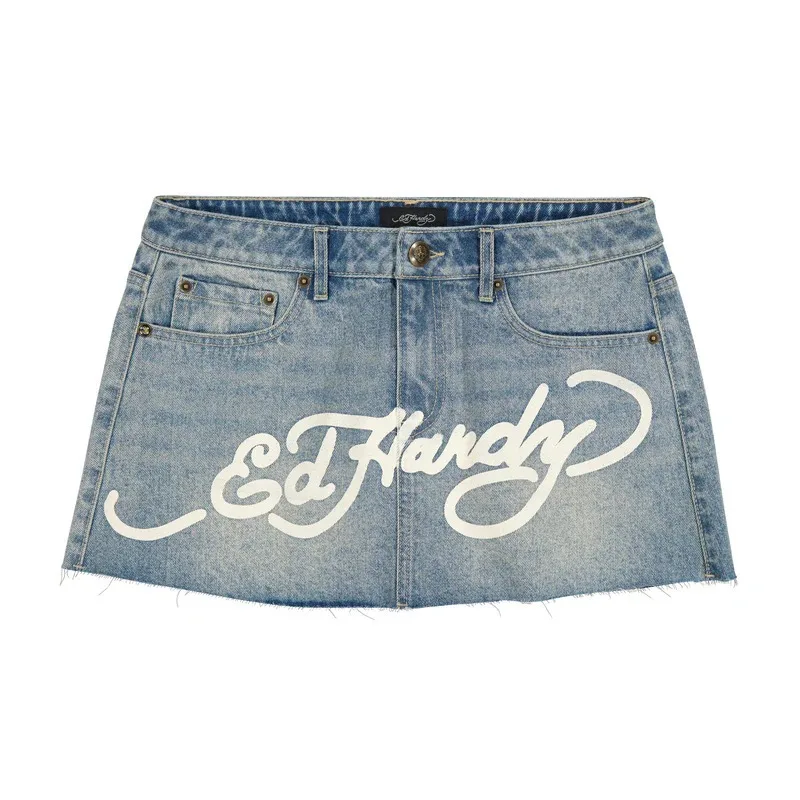 European And American Women's Clothing Dragon Denim Mini Skirt Printing Mini Skirt Wholesale