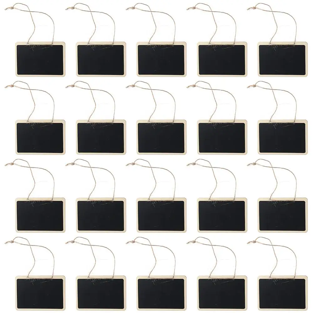20 Pack Mini 20 Pack Chalkboard Tags Hanging Erasable Chalkboards Wooden Message Tags Home