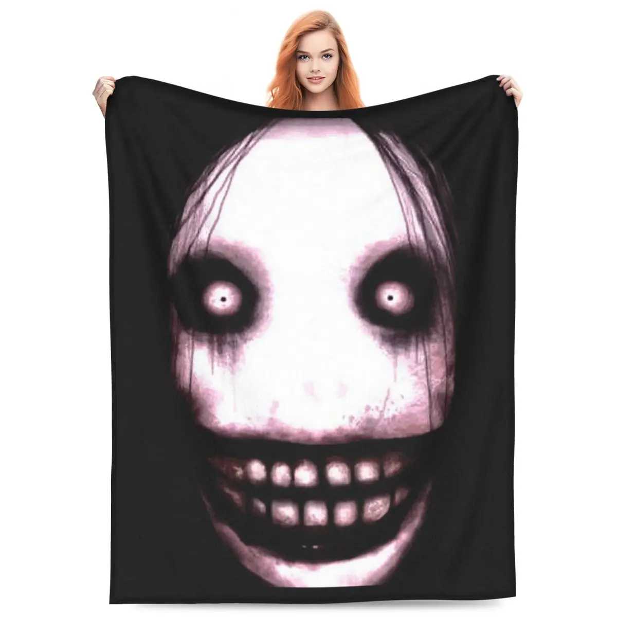 Jeff The Killer Creepypasta Horror Meme Graphic Dark Internetcore Blankets Flannel Throw Super Soft for Couch Bedding Throws