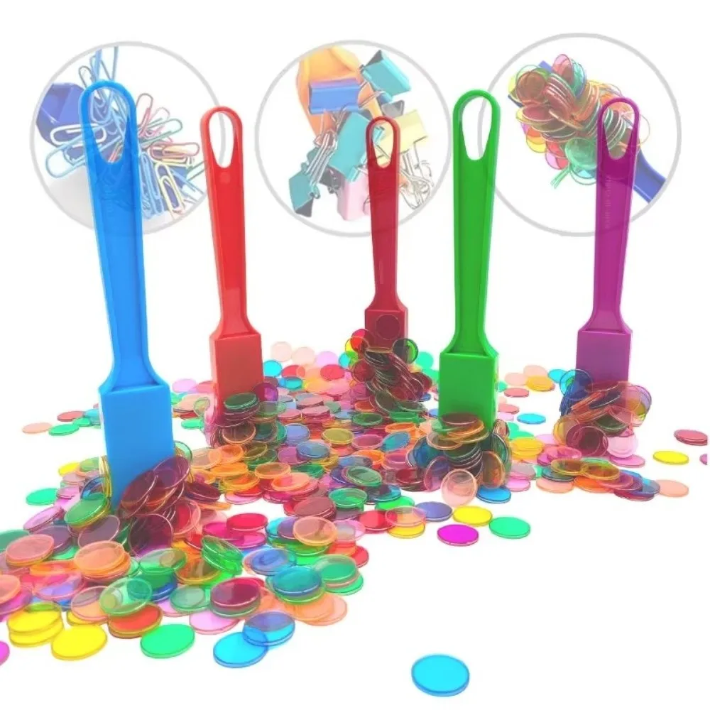 ABS Magnetic Bingo Set Color Sorting Ergonomic Wand Bingo Wand Set Magnetic Stick Wand Multicolor Magnetic Chip Set