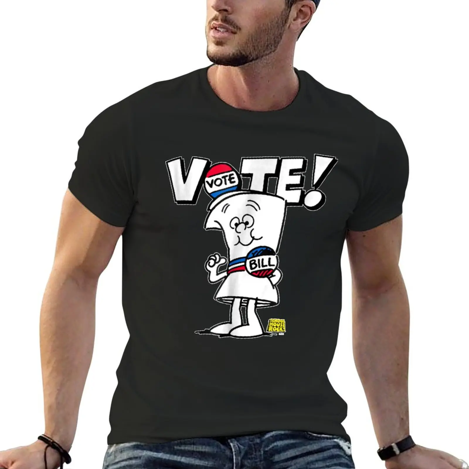 

Schoolhouse Rock Vote with Bill T-Shirt plus size clothes plus sizes graphics mens funny t shirts