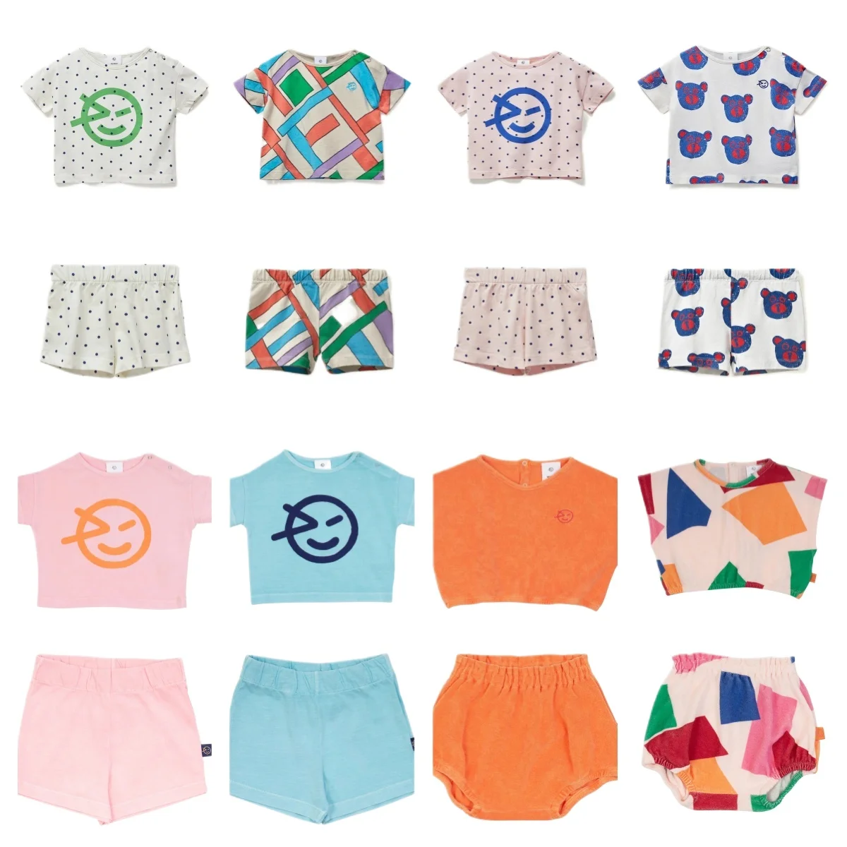 OUYANG&IVAN Ss25 Wyn Kids Tees Shorts Sets for Baby Boys Girls Cute Print Bodysuits Outwear Tops T Shirts  Clothing Sets