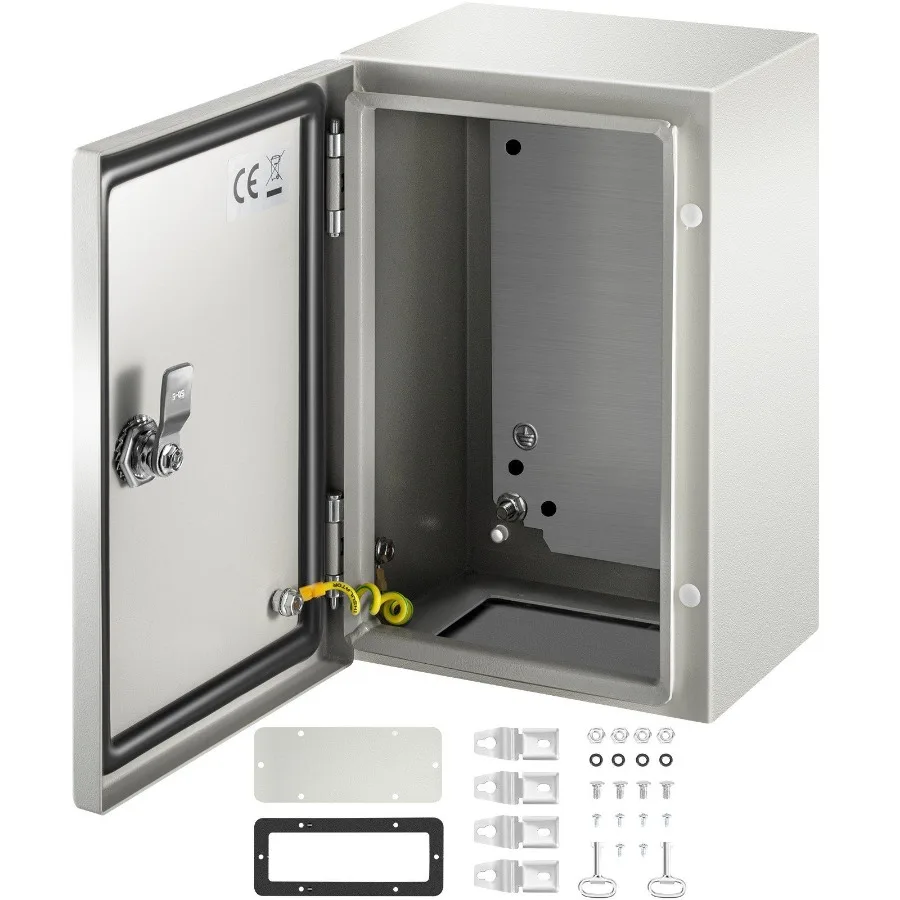 

NEMA Steel Enclosure 12 x 8 x 6'' NEMA 4X Steel Electrical Box IP66 Waterproof Dustproof Outdoor Indoor Electrical Junction Bo