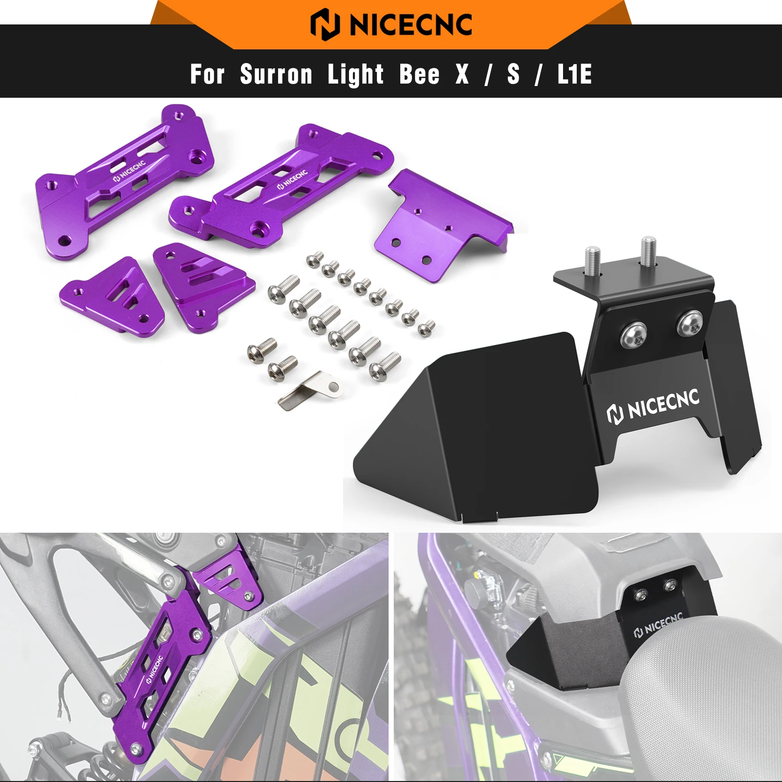 

NICECNC For Surron Light Bee X S L1E Electric Dirt Bike 5cm Rise Seat Riser & Battery Lock Increase Code For Segway X160 X260