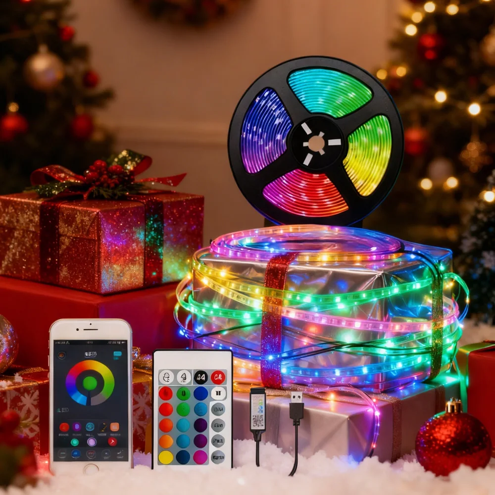 

USB LED Strip Bluetooth APP Control 5V SMD5050 RGB Flexible Lamp Tape for TV Backlight Bedroom Home Party Decoration