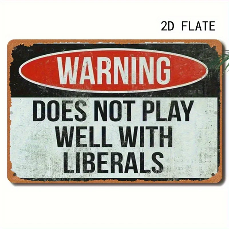 Vintage Wall Decor Sign-Fun Conservative and Liberal Political Statement-Vintage Home Gift-Perfect Room Halloween
