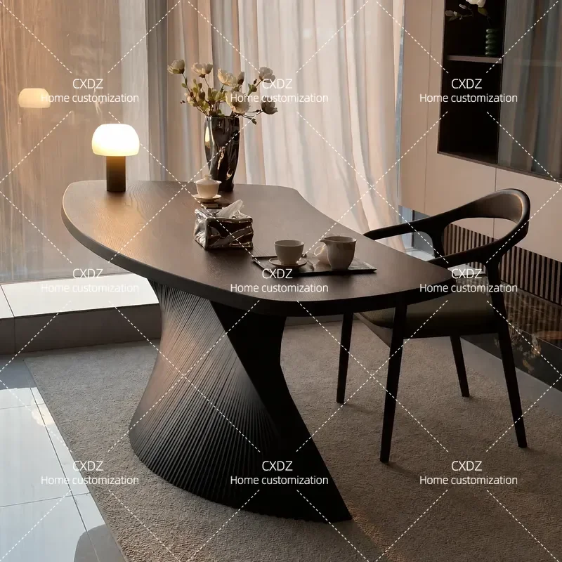 Minimalist Modern Home Desk Boss Writing Table Fan Shaped Calligraphy Desk Special Shaped Tea Table for Living Room Office
