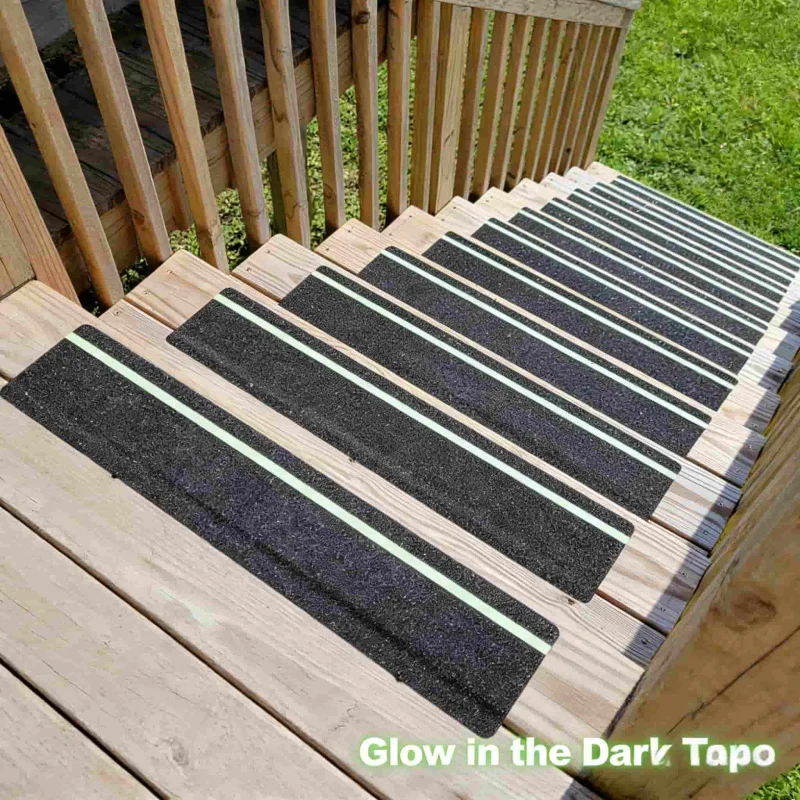 Cinta Antideslizante Luminosa de 15 cm de Ancho y 61 cm de Largo, Alta Fricción, Impermeable, Resistente al Desgaste, para Escaleras de Sótano, Exterior, 6 Rollos