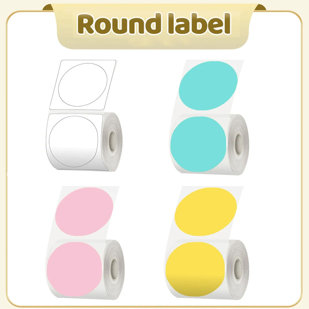 Round label 50x50mm/150pcs Thermal Adhesive Label Roll, suit for Phomemo M110 M200 M220 M120 M221 Label Maker