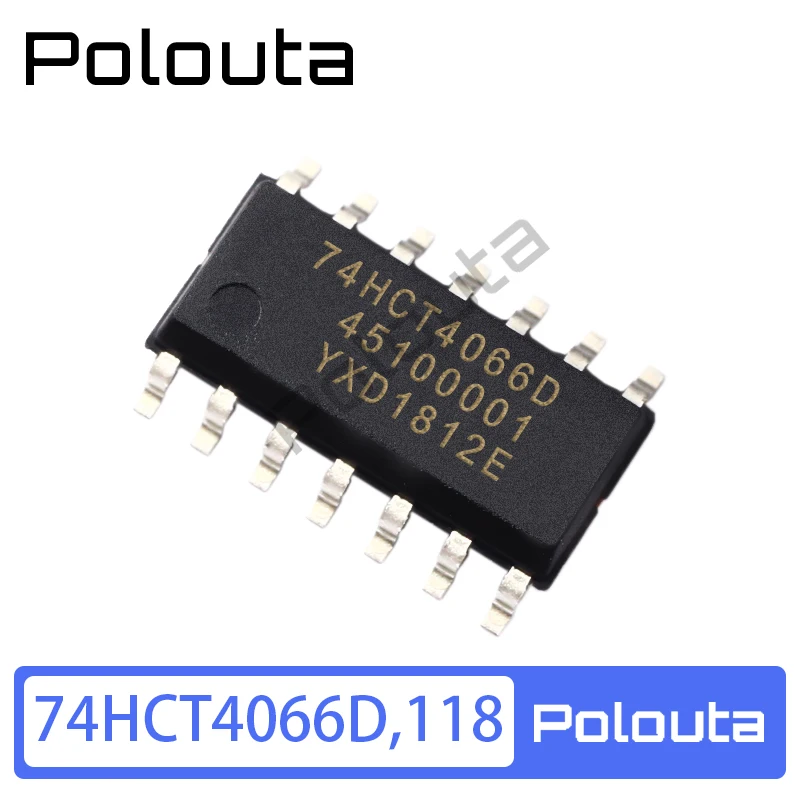 2Pcs Patch 74HCT4066D 118 SOIC-14 four-way single-pole single-throw analog switch chip Polouta