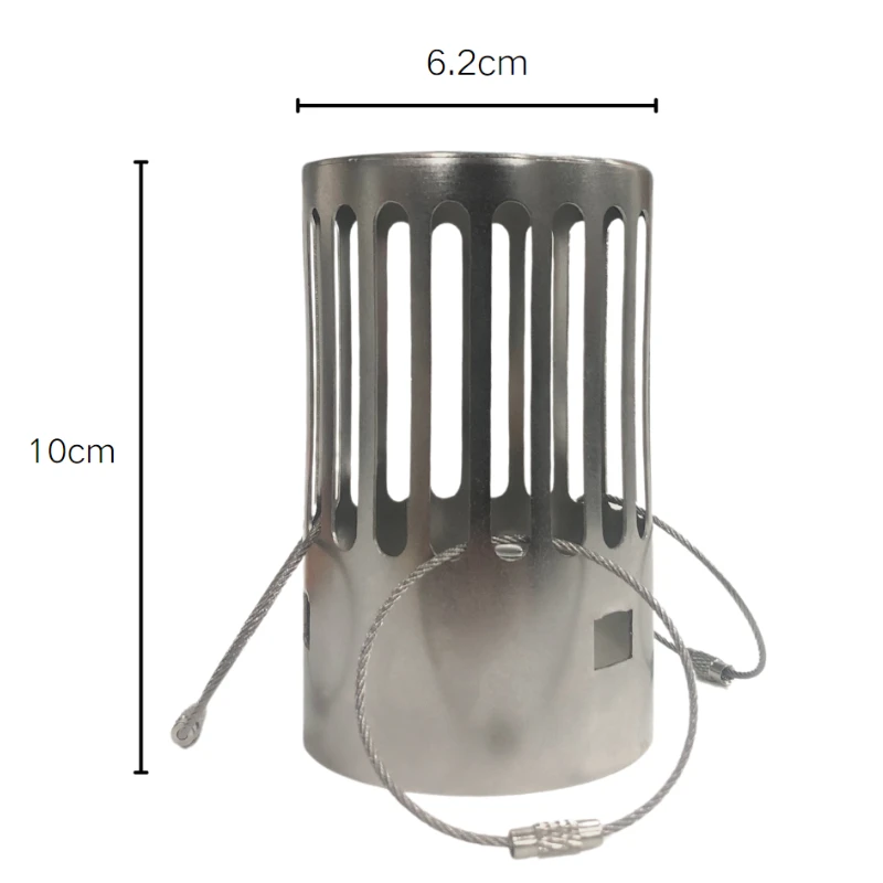 Camping Wood Stove Chimney Cap 62mm Stainless Steel Spark Arrestor with Rain Protection Heat Resistant Stove Pipe Cover for Tent