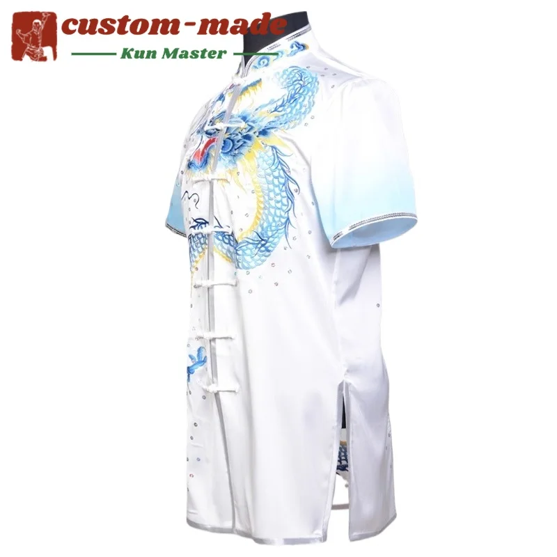 Custom Martial Arts Uniform Kung Fu Suit with Dragon Embroidery Southern Fist Long Fist Reinforced for KungFu Forms Competition
