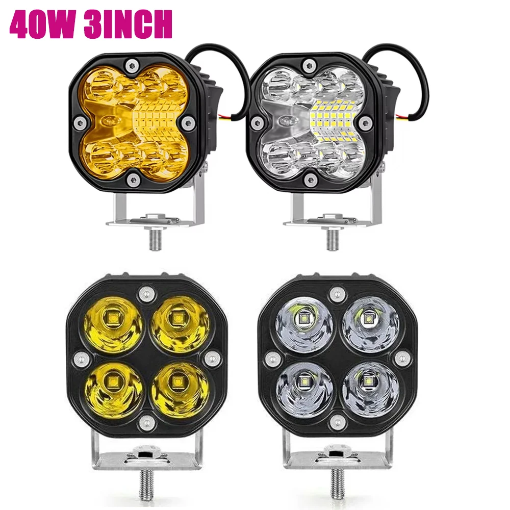 3 Zoll LED-Arbeitsscheinwerfer 12V 24V Pod-Leuchten Scheinwerfer für Motorräder Flutlicht-LED-Leiste Nebelscheinwerfer für Auto LKW 4x4 Offroad ATV